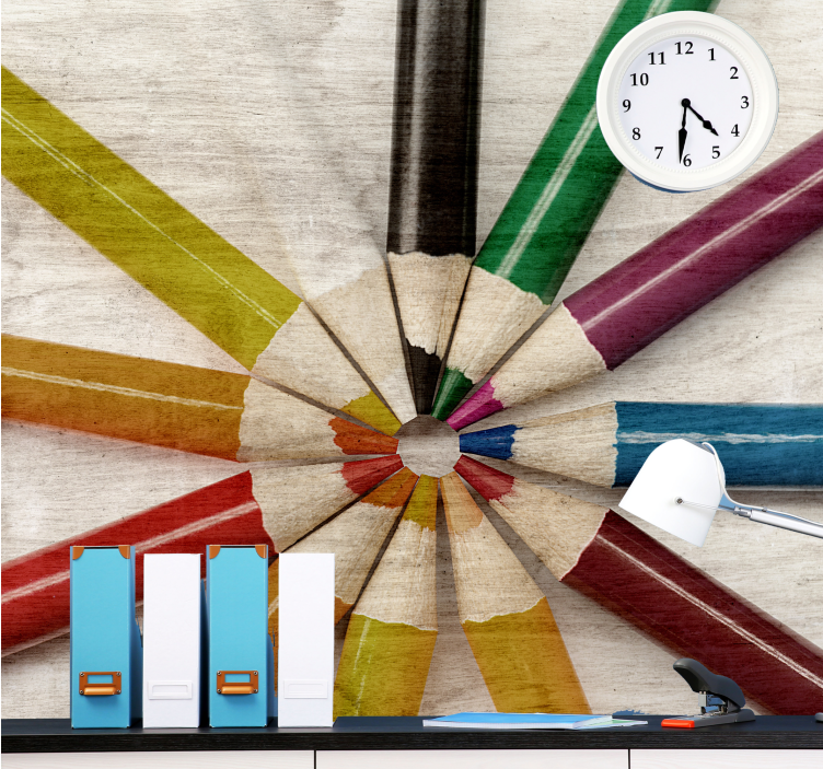 Fototapete sprüche buntes bleistiftarrangement - TenStickers