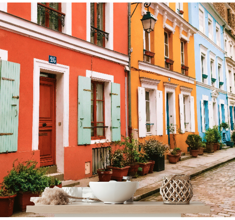 Fototapete Städte bunte pariser fassaden - TenStickers