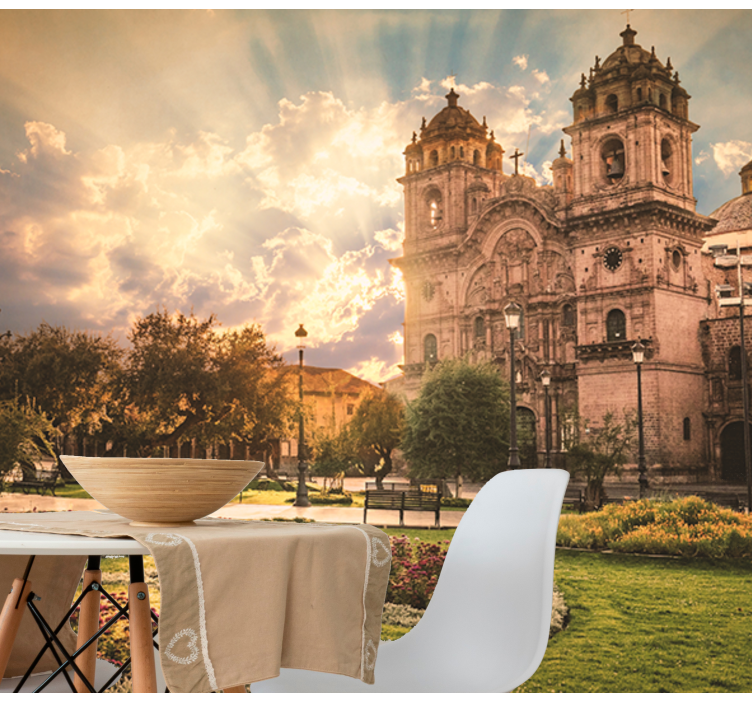 Fototapete städte cusco kathedrale sonnenuntergang - TenStickers