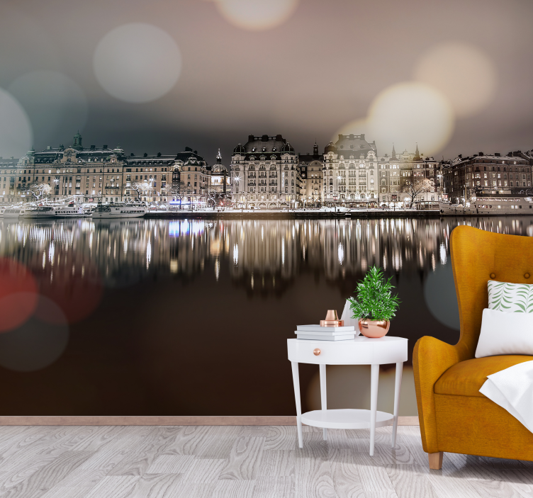 Fototapete Städte malerische stadtreflexion - TenStickers