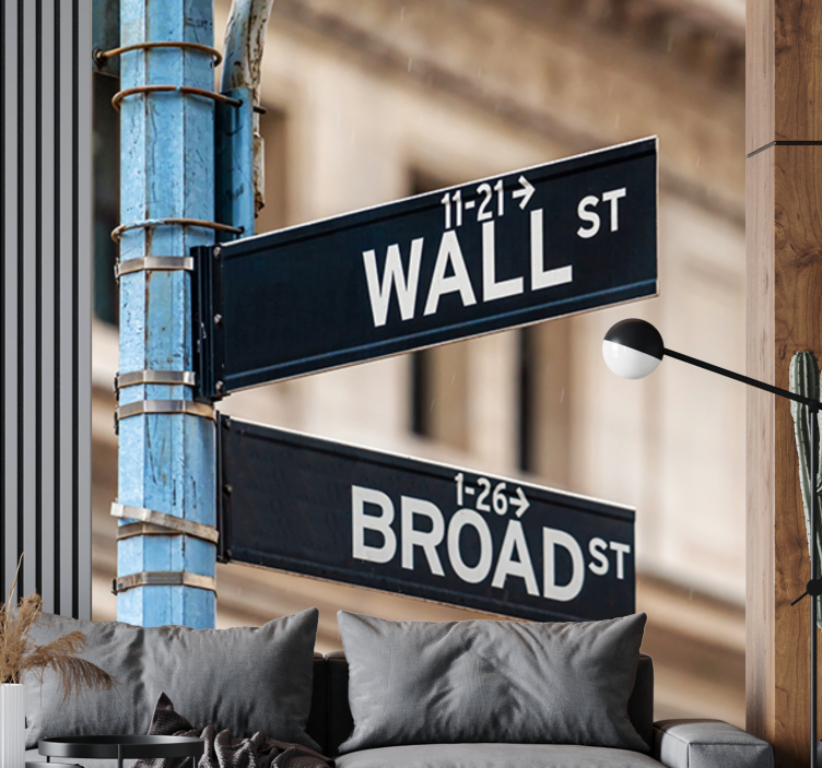 Fototapete städte mit wall street schild - TenStickers