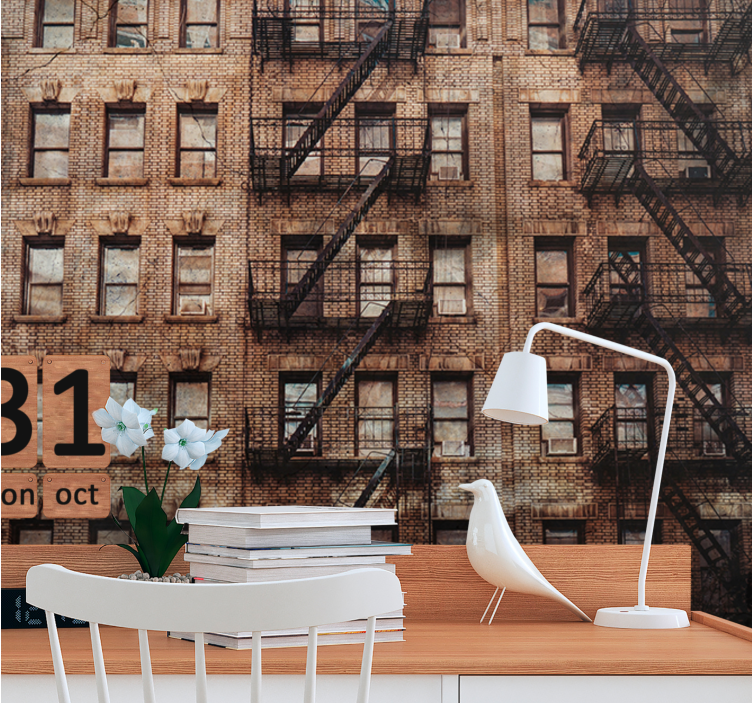 Fototapete Städte städtische backsteinfassade - TenStickers