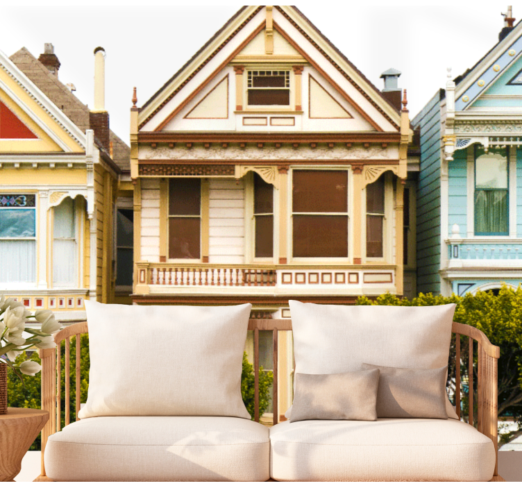 Fototapete Städte viktorianische häuser außen - TenStickers