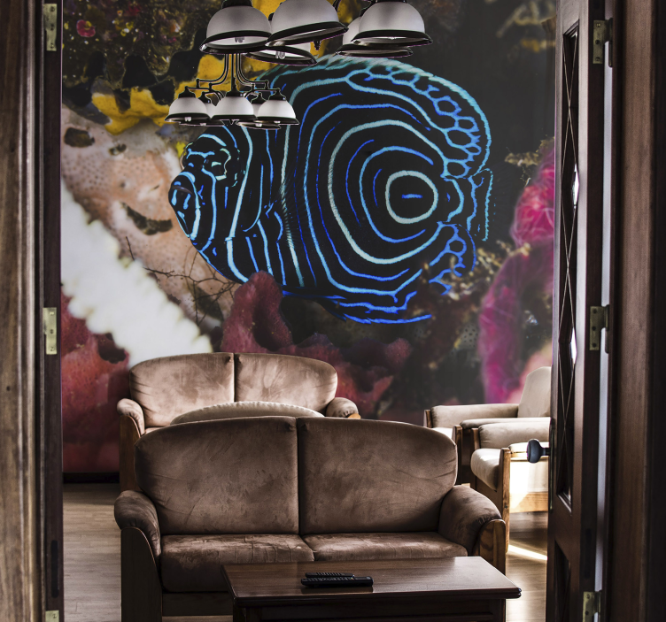 Fototapete tiere mit blauen fischmustern - TenStickers