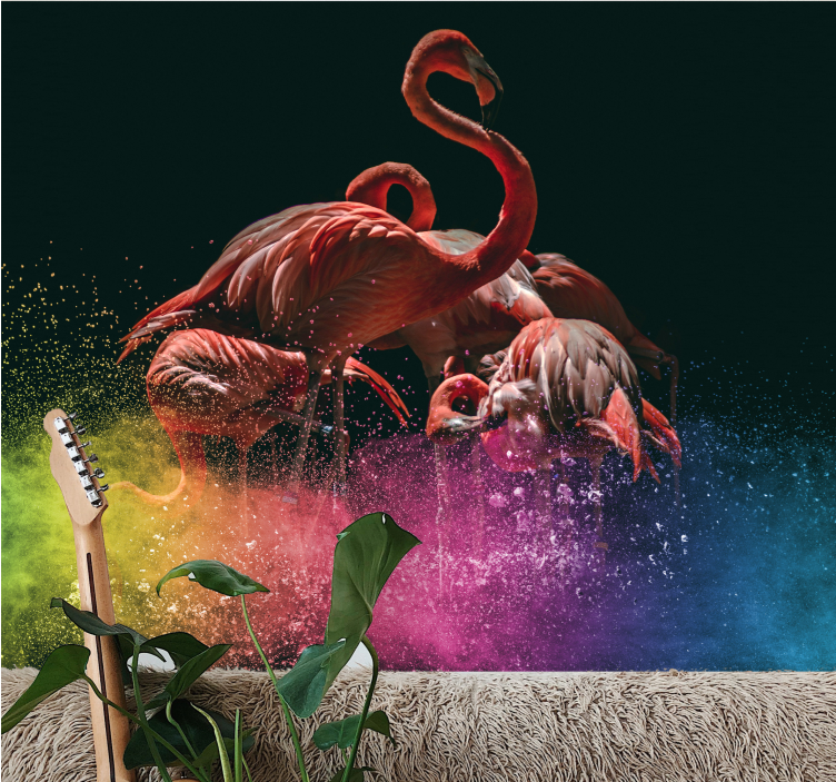 Fototapete tiere flamingo partysplash - TenStickers