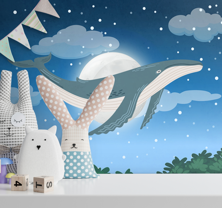 Fototapete tiere wal im mondlicht - TenStickers