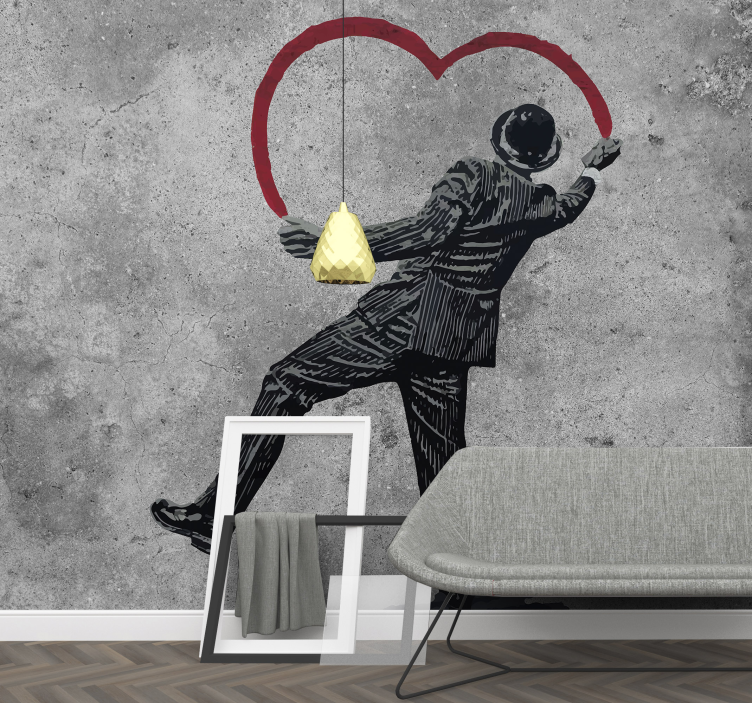 Fototapete Kunst Banksy Graffiti an der Wand - TenStickers