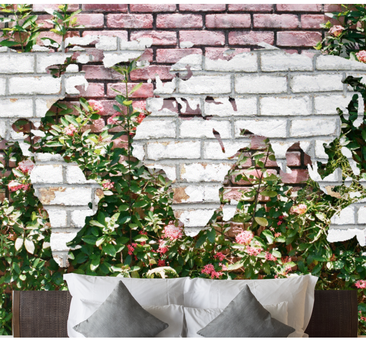 Fototapete weltkarte blühende weltkarte - TenStickers