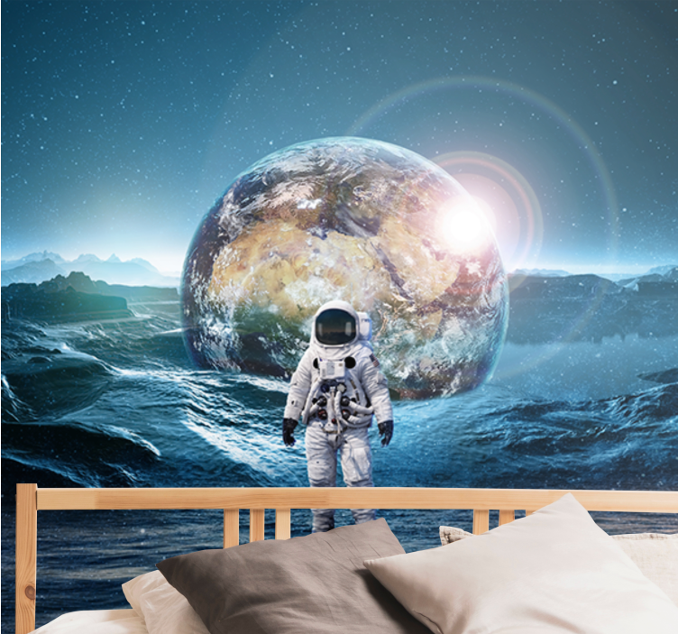 Fototapete weltraum astronaut auf dem mond - TenStickers