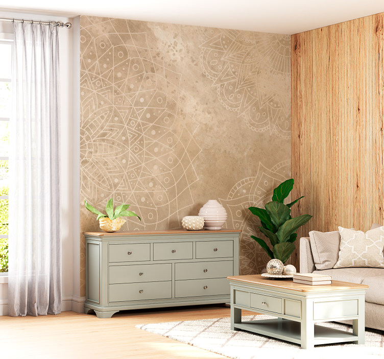 Fototapete Mandala Wohnzimmer Vintage - TenStickers