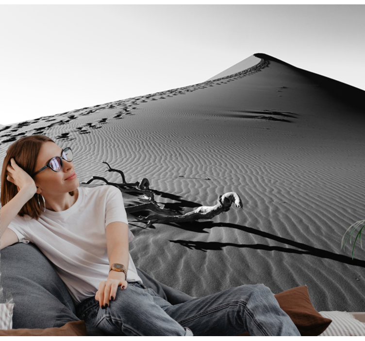 Fototapete Wüste fußabdrücke im sand - TenStickers