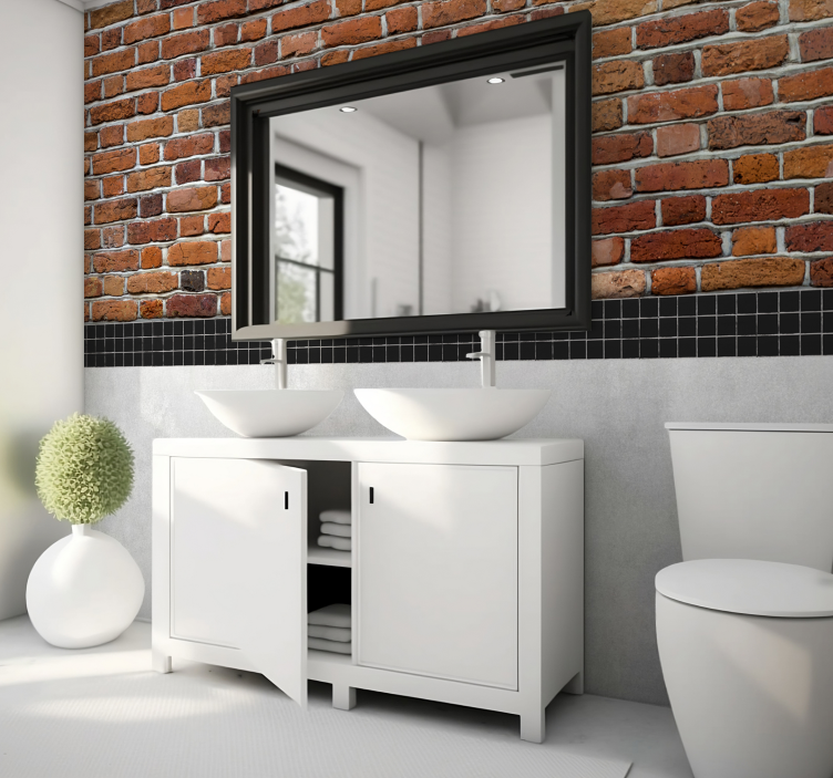 Fototapete Badezimmer Backsteinziegel - TenStickers