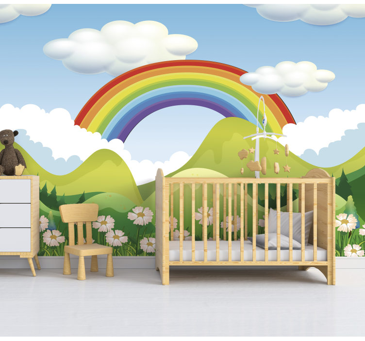 Fototapete Kinderzimmer Regenbogen Landschaft - TenStickers