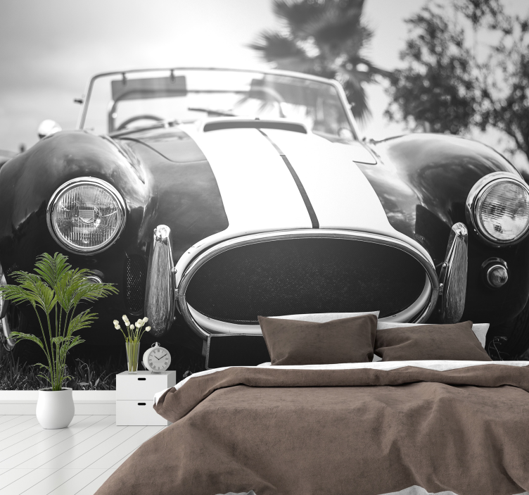 Fototapete Schlafzimmer Oldtimer Rennwagen - TenStickers