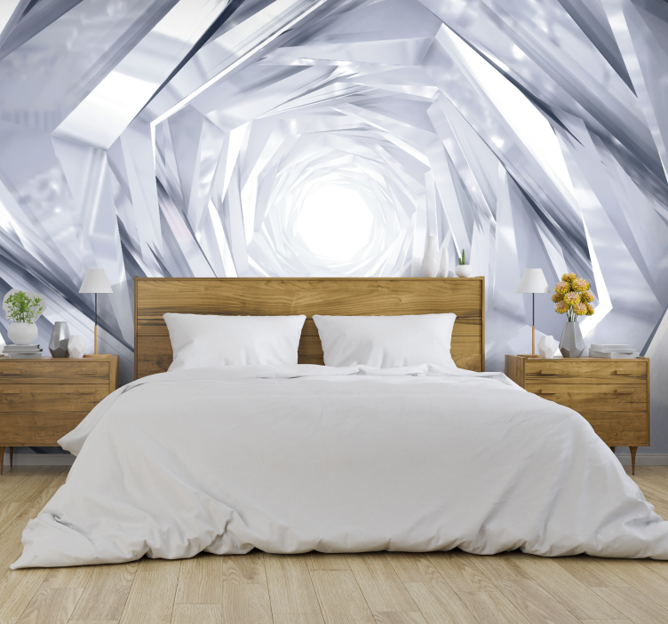 Schlafzimmer Tapete 3D gläserner Tunnel - TenStickers