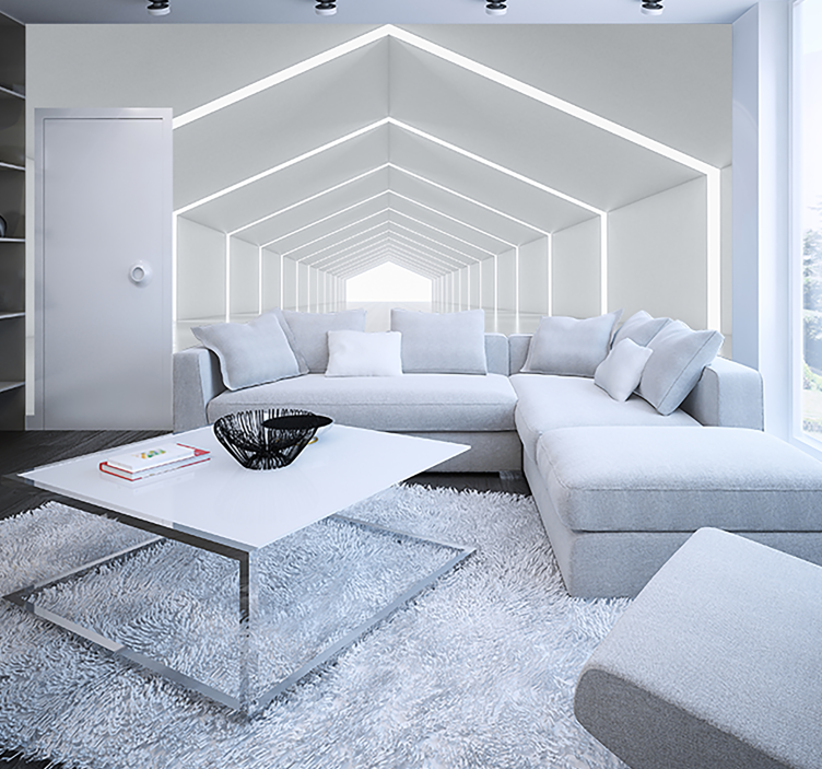 3D Tapete beleuchteter Tunnel - TenStickers