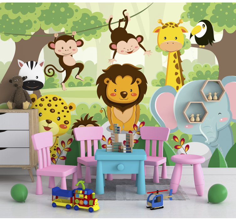 Fototapete Kinderzimmer wilde Tiere - TenStickers