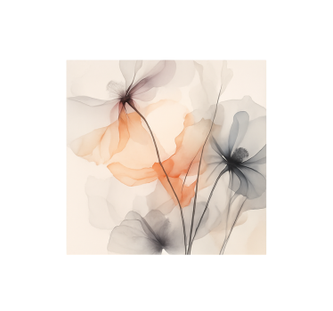 Fototapete Blumen aquarella-welpen - TenStickers