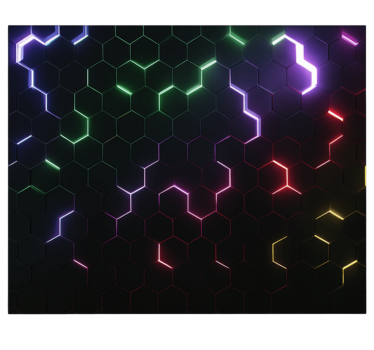 Fototapete Jugendzimmer neon 3d sechsecke - TenStickers