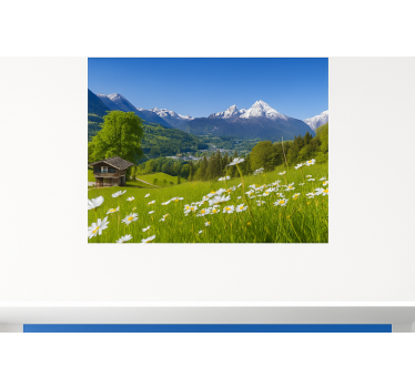Fototapete Berg und Wiese im Sommer - TenStickers