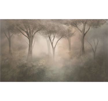 Tapete wald nebel sepia wald - TenStickers