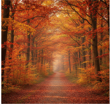 Tapete wald herbstlicher baumweg - TenStickers