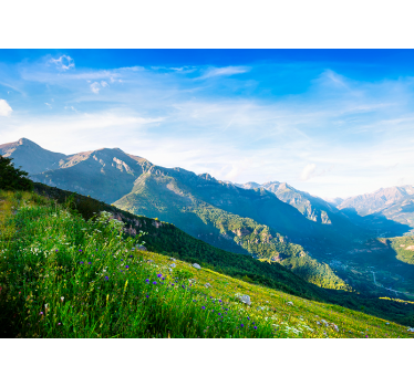 Fototapete Berg grüne Landschaft - TenStickers