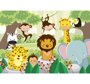 Fototapete Kinderzimmer wilde Tiere - TenStickers