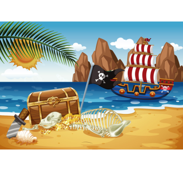 Fototapete Kinderzimmer Piratenschatz - TenStickers