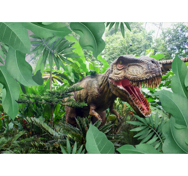 Fototapete Jugendzimmer 3D Dinosaurier T-Rex - TenStickers