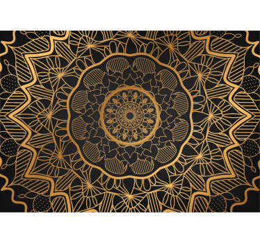 Fototapete Mandala schwarz-gold - TenStickers
