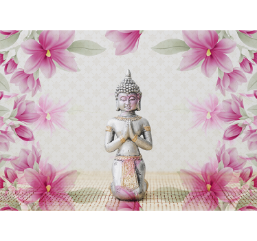 Blumen Buddha Fototapete - TenStickers