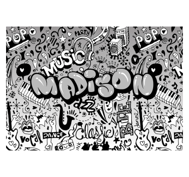 Fototapete mit Namen im Musikdesign - TenStickers