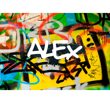 Graffiti mit Namen personalisierte Fototapete - TenStickers