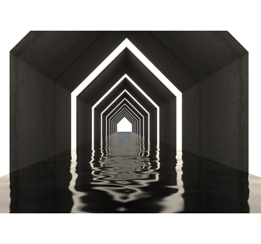 Fototapete 3D reflektierende tunnelperspektive - TenStickers