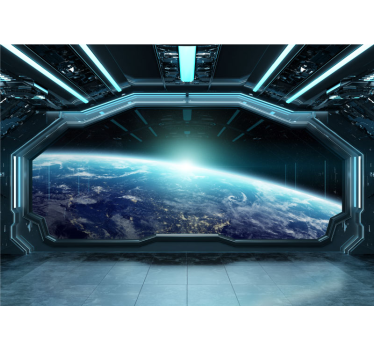 3D Tapete Raumschiff Cockpit - TenStickers