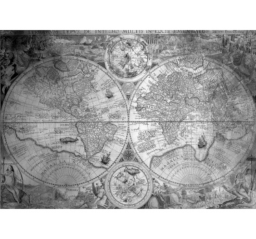 Fototapete weltkarte detaillierte historische karte - TenStickers