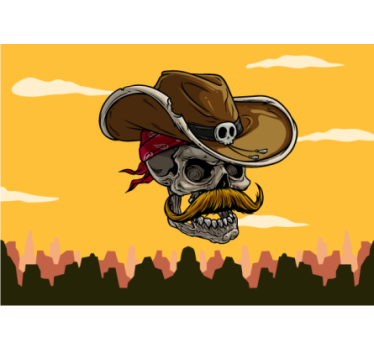 Fototapete Graffiti cowboy-totenkopf-design - TenStickers