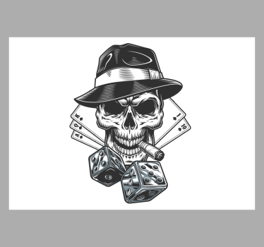 Fototapete Jugendzimmer Totenkopf Glücksspiele - TenStickers