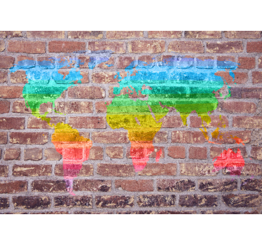 Fototapete weltkarte bunte geografische darstellung - TenStickers