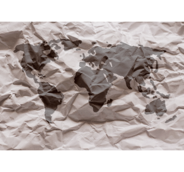 Fototapete Weltkarte geographischer weltumriss - TenStickers