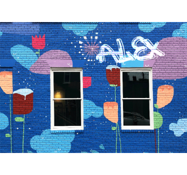 Fototapete Graffiti bunte florale elemente - TenStickers