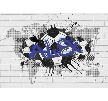 Tapete Jugendzimmer Fußball Graffiti mit Namen - TenStickers