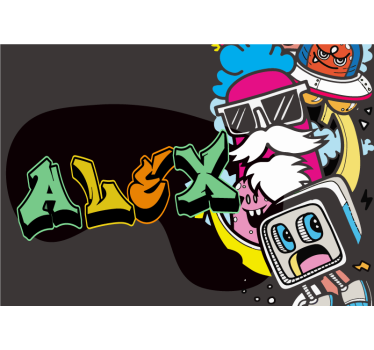 Fototapete mit Namen graffiti bunte charakterkunst - TenStickers