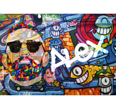 Fototapete mit Namen graffiti buntes urbanes porträt - TenStickers