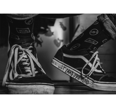 Fototapete Musik kassettenband socken - TenStickers