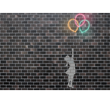 Fototapete graffiti mädchen mit ballons - TenStickers