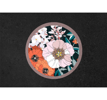 Fototapete blumen im floralen kreismuster - TenStickers