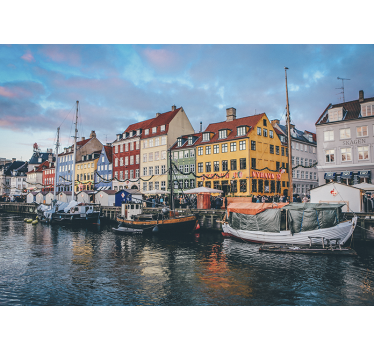 Fototapete Schlafzimmer Kopenhagen Häuser - TenStickers