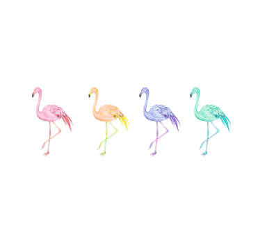 Fototapete hochzeit flamingo familien silhouetten - TenStickers
